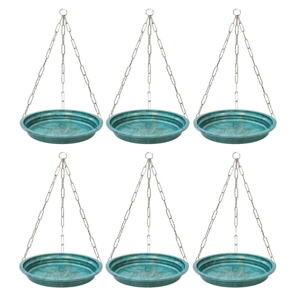 6 suportes de vasos pendurados na parede, verde oxidado, prato redondo 17cm