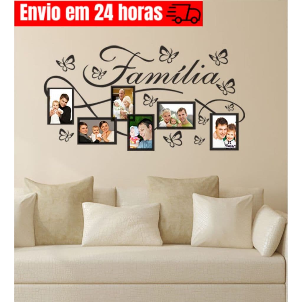 Adesivo Decorativo de Parede Porta Retrato Família 47x90 cm