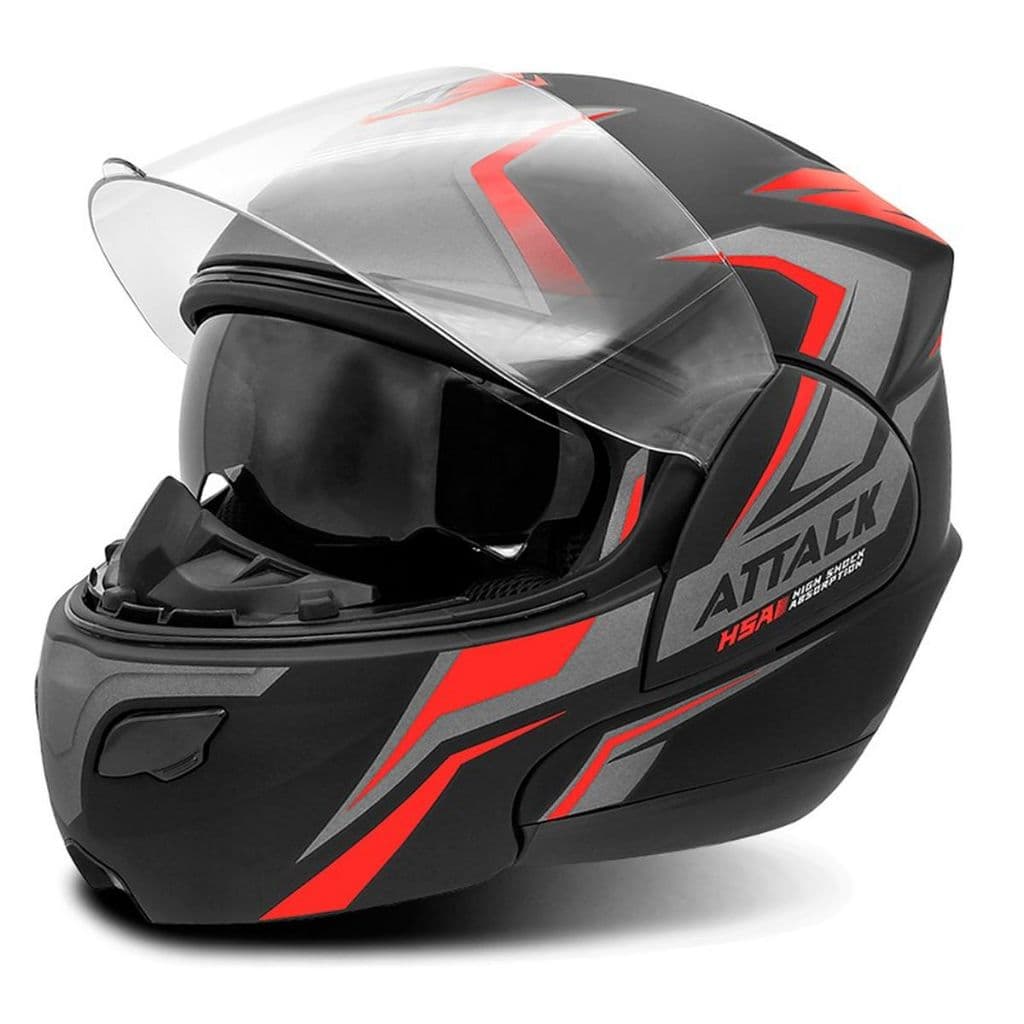 Capacete Moto Escamoteável Robocop Feminino Masculino Pro Tork New Attack HSA Viseira Interna Fumê