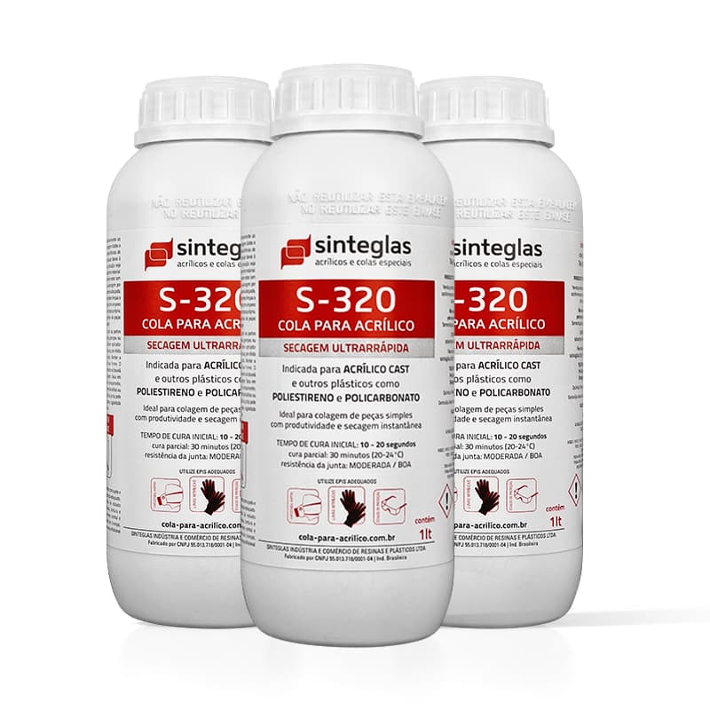 Cola Ultra-Sinteglas Acrilico/Policarbonato S-320 (03 Und.)