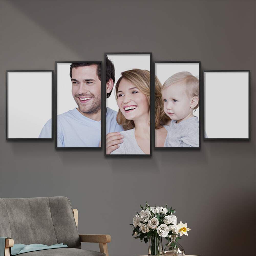 Quadro com foto de família - foto de casamento - foto de pre weding - NOS ENVIE SUA FOTO - personalizados - Kit com 5 peças