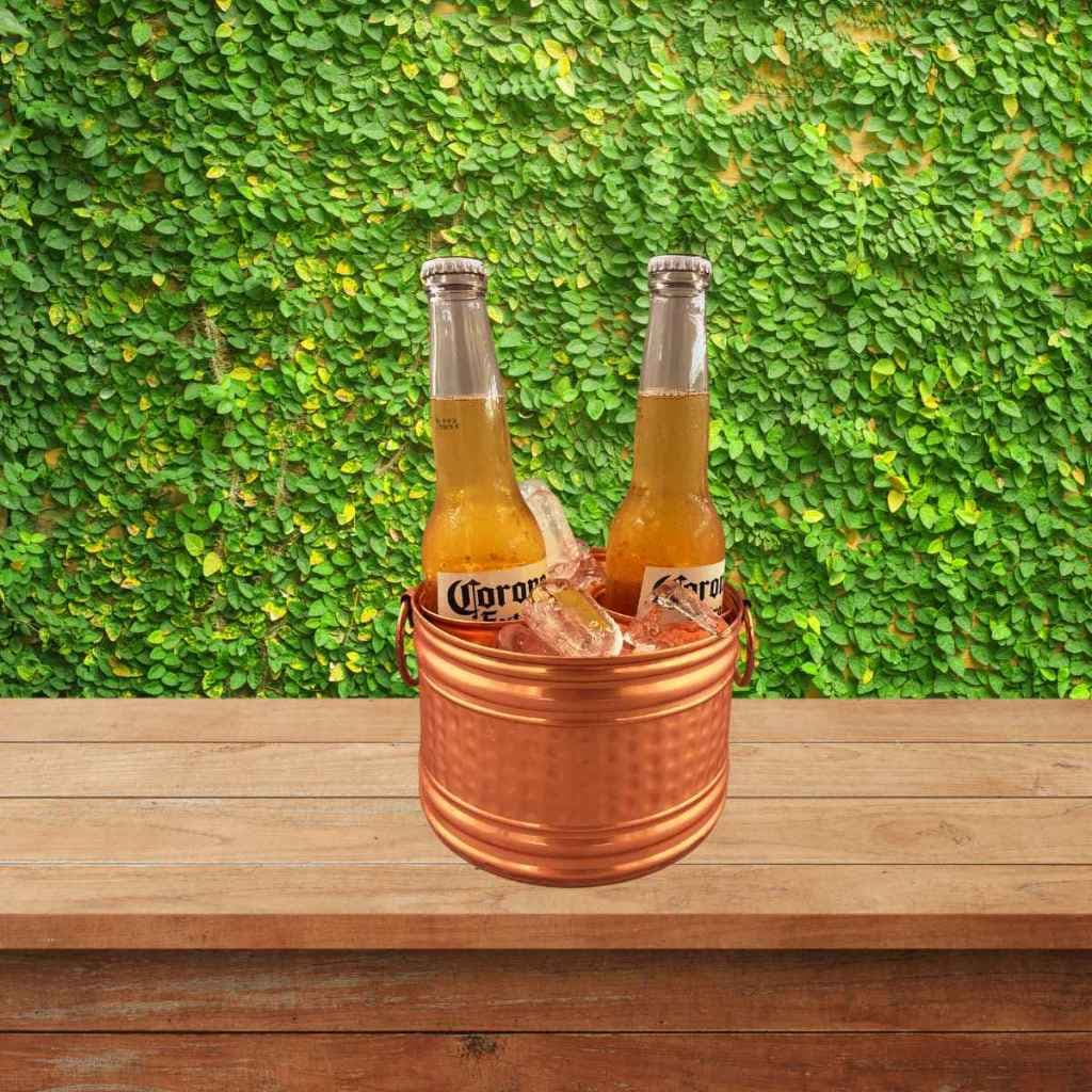 Cervejeira em Cobre Puro Para 2 Garrafas Long Neck