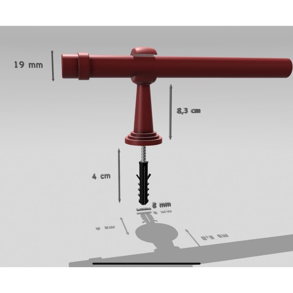 Varão de cortina de ferro 1,50 m com 19 mm de diâmetro