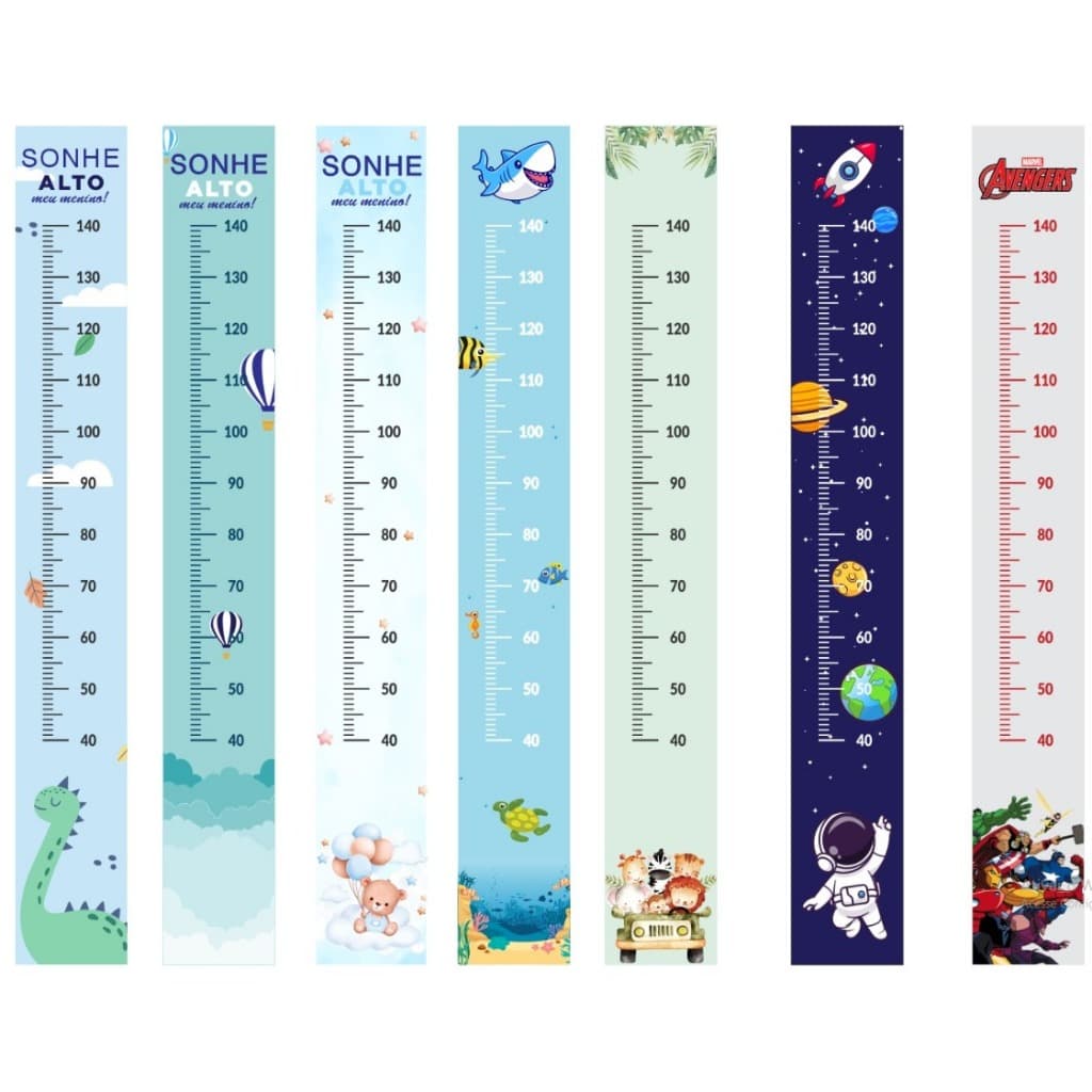 Fita métrica Infantil - 1 Adesivo 150x20cm , TEMAS INFANTIS 2