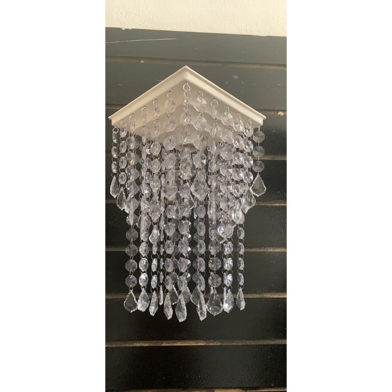 Lustre de teto com cristais transparentes e base quadrada para sala, quarto ou corredor