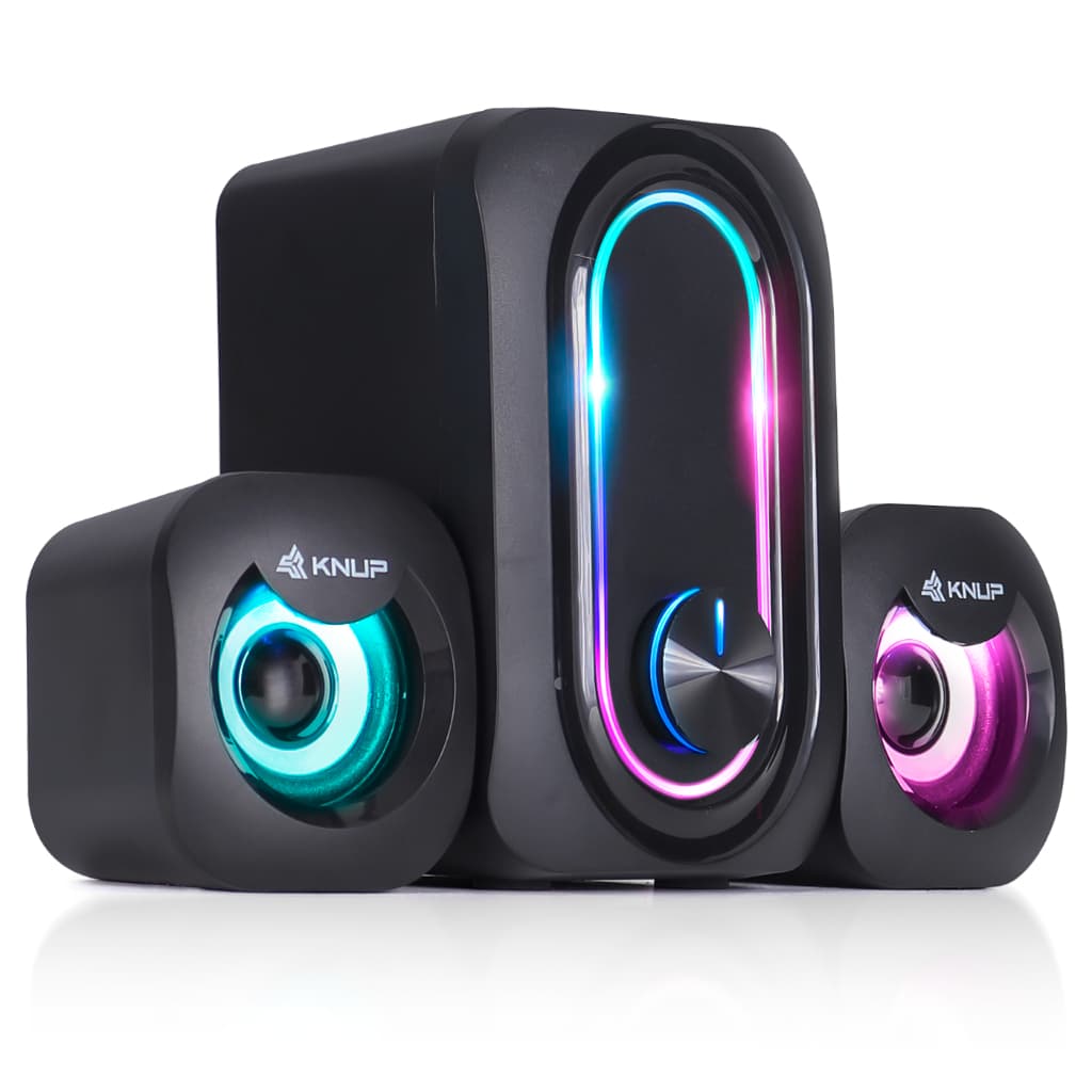 Caixa de som Bluetooth RGB Knupp com subwoofer e alto-falantes laterais
