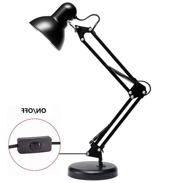 Luminária Pixar Mesa Abajour de Metal pra Estudo Articulável Dobrável com Base Articulada e Garra