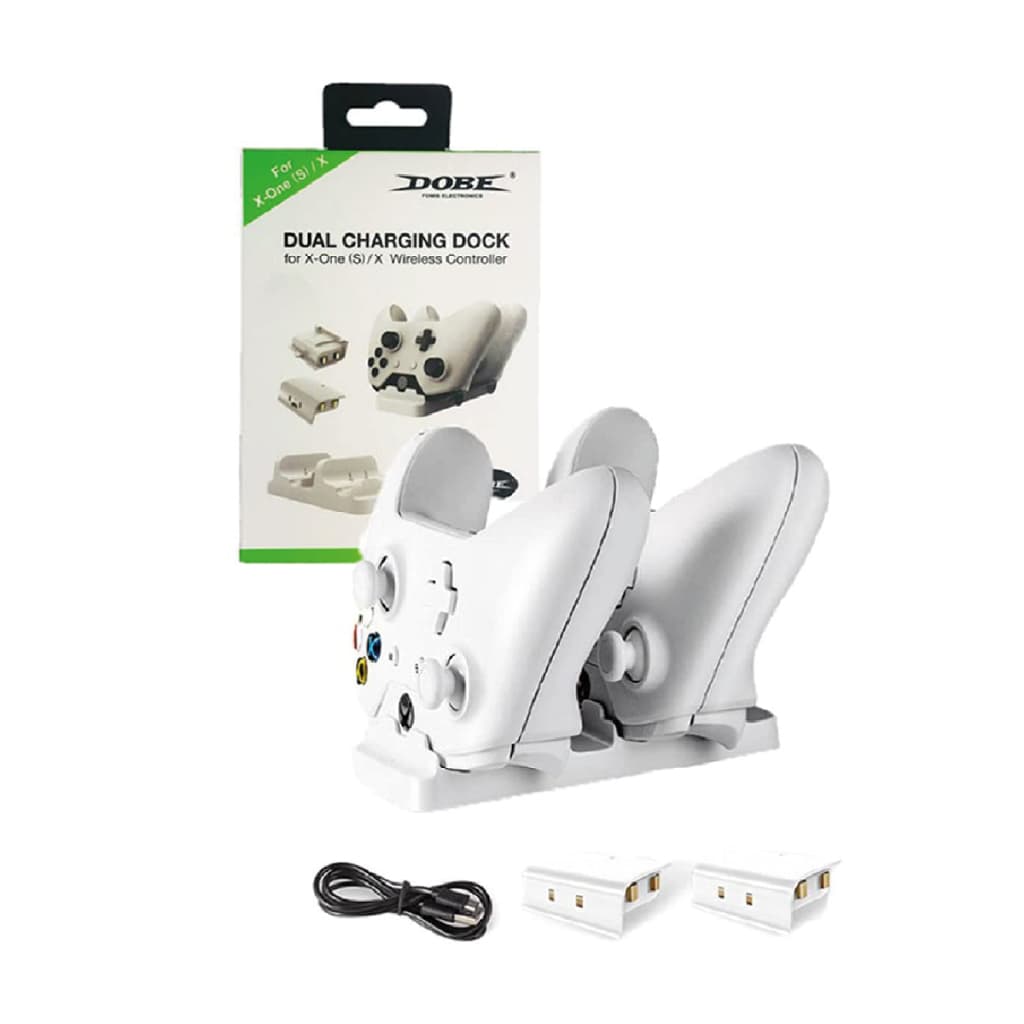 Base Dock Carregador para Controle Compatível com Xbox One S / X + 2 Baterias One Recarregáveis