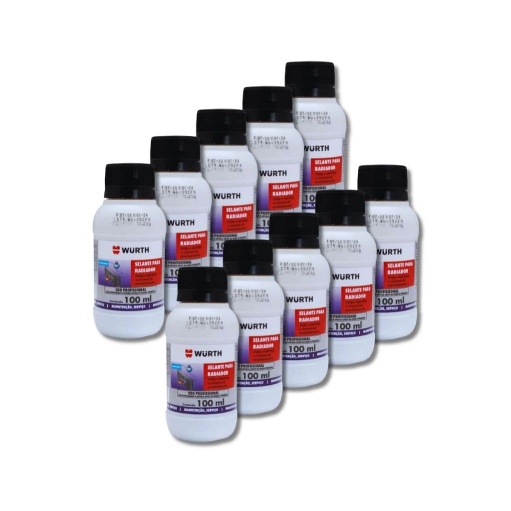 10 unid. Selante Vedante Radiador Tapa Furo Biodegradável Wurth - 100ml