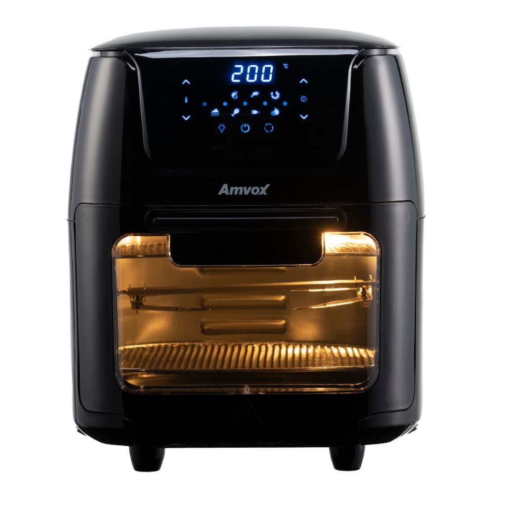 Fritadeira sem óleo Amvox Air Fryer Oven ARF 1222 12L com visor e assadeiras removíveis