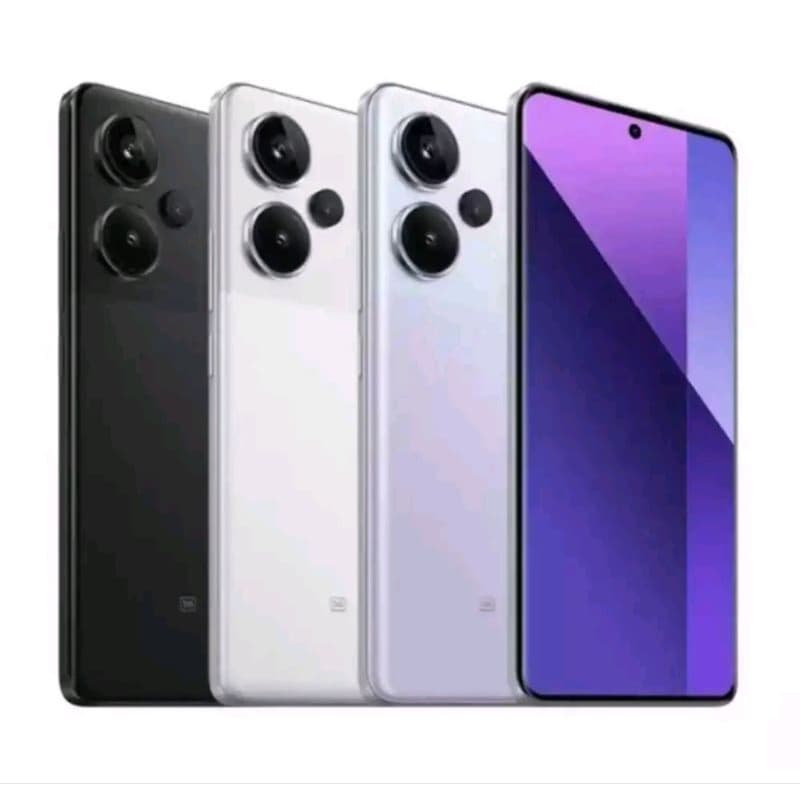 Celular Xiaomi Redmi Note 13 Pro+ em preto, branco, prata e roxo
