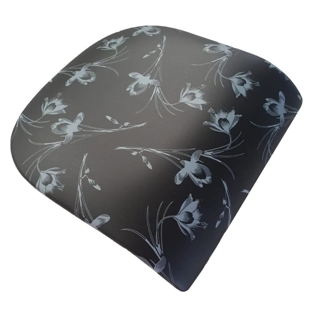 Assento acolchoado cinza com estampa floral para cadeira, kit de 4 unidades, 39x37cm