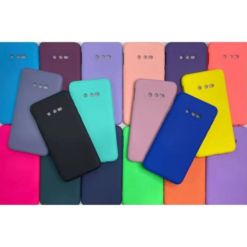 Kit de capas de silicone aveludadas para Samsung Galaxy S10E em várias cores