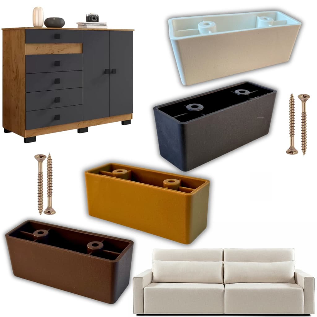 Kit Pes Para Sofa, Pe De Sofa E Pé Para Moveis 4cm- 8 Un