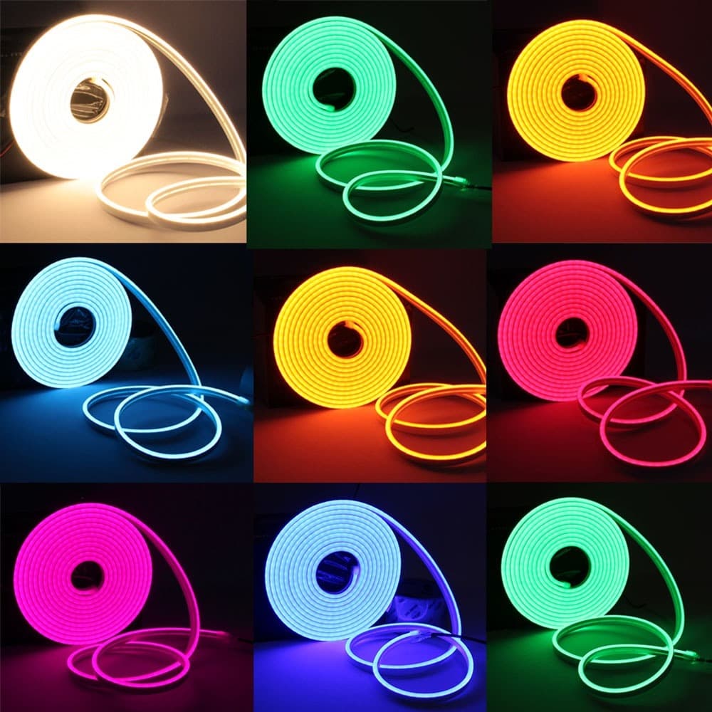 Fita LED neon em várias cores para decoração interna e externa.
