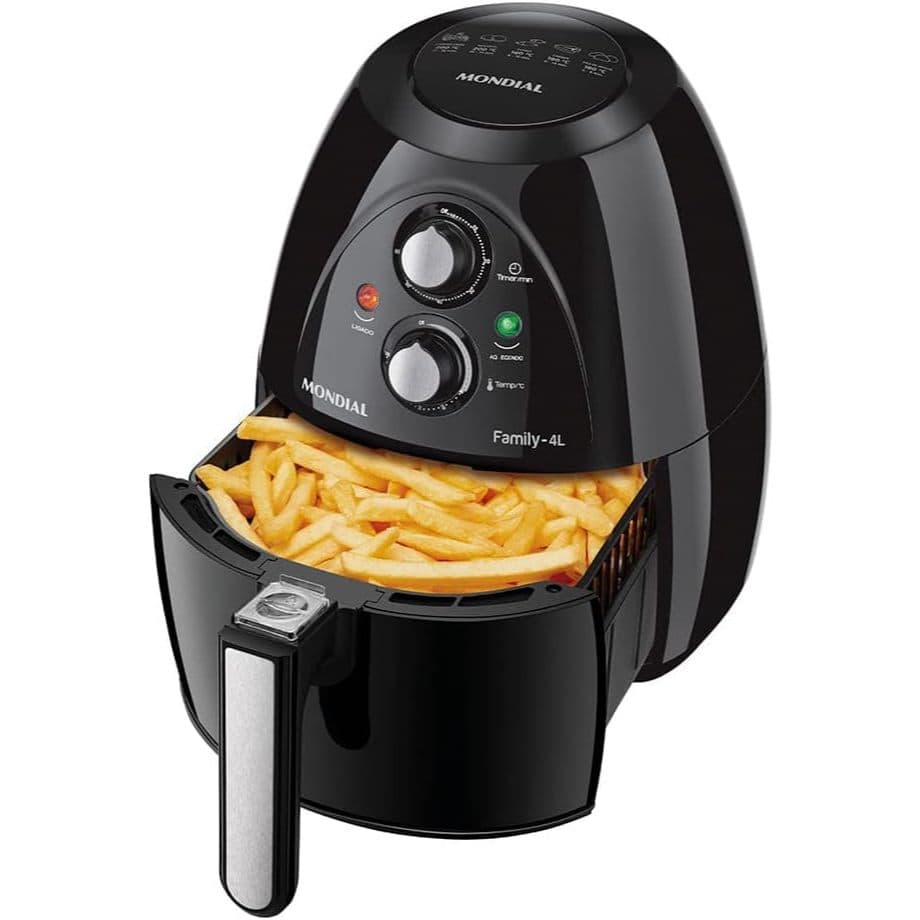 Fritadeira sem óleo Mondial Family-4L 4L com batatas fritas crocantes
