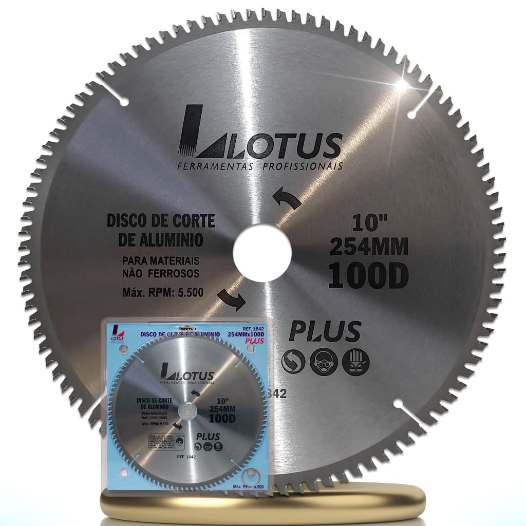 Disco de corte de alumínio Lotus 10 polegadas 100 dentes furo 30mm