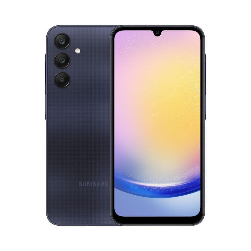 Smartphone Samsung Galaxy A25 5G 256GB OctaCore 6.5” Full HD, azul escuro, fundo branco