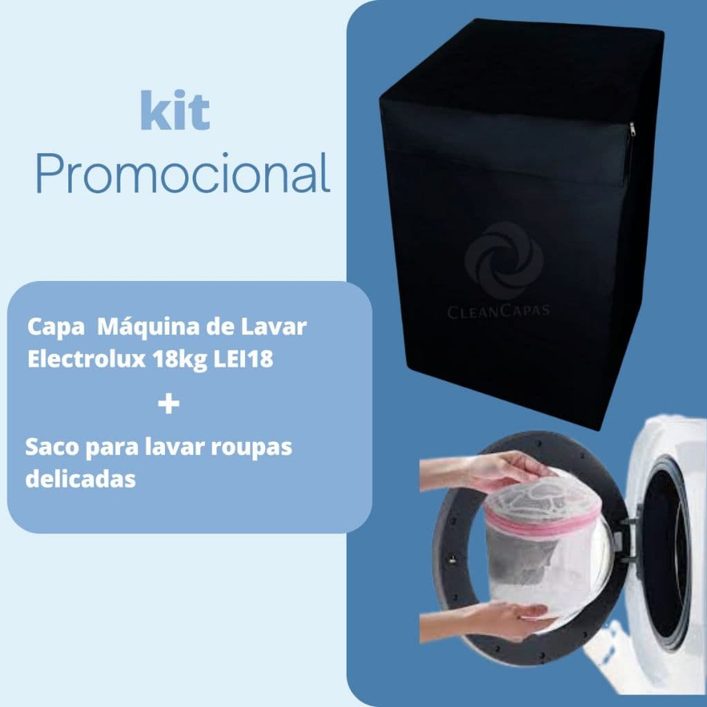 Kit promocional capa impermeável Electrolux 18kg e saco para roupas delicadas