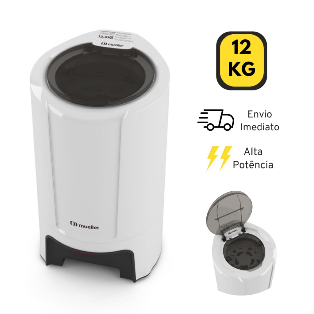 Centrífuga de roupas Mueller Fit 12,6kg, branca, 220V e 127V
