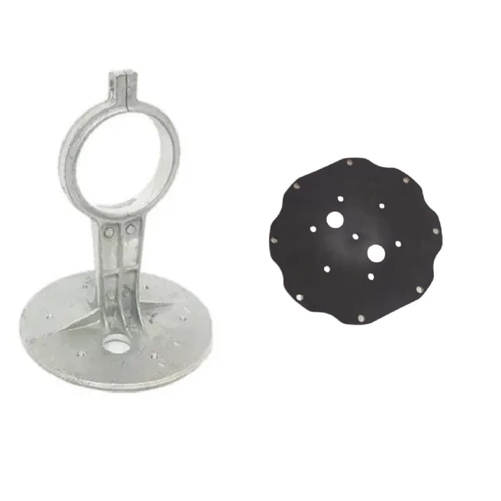 Kit Diafragma Compressor Ar Direto G3 + Biela G3 com suporte circular prateado e disco preto com orifícios