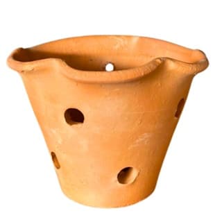 Vaso de parede cerâmica para orquídeas e plantas com múltiplos orifícios de drenagem