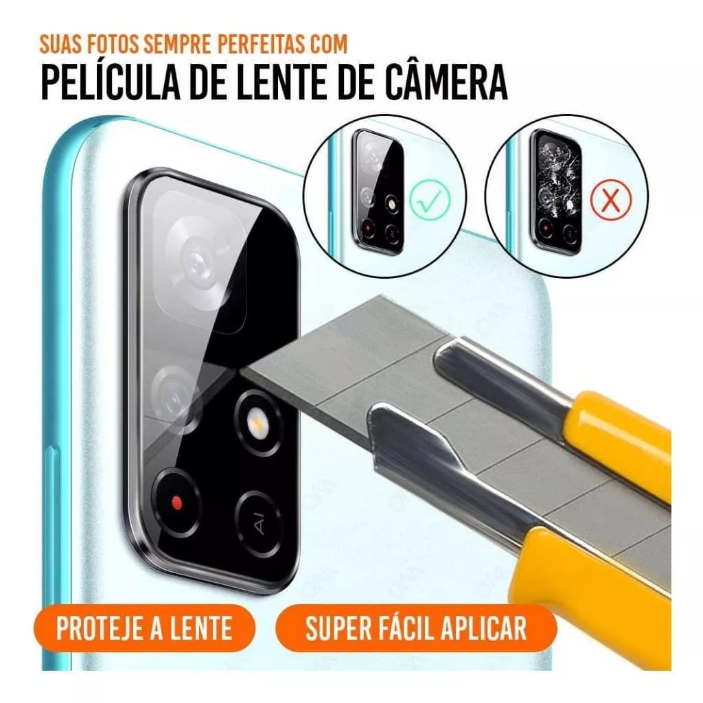 Película protetora de lente de câmera transparente para smartphones Samsung