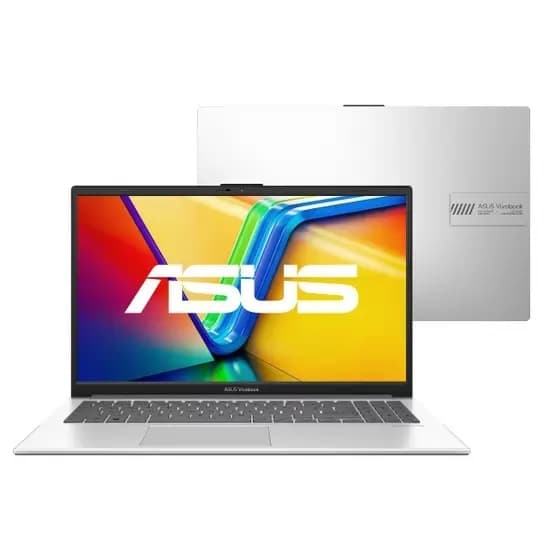 Notebook Asus Vivobook Go E1504GA-Nj447 aberto com tela e teclado visíveis