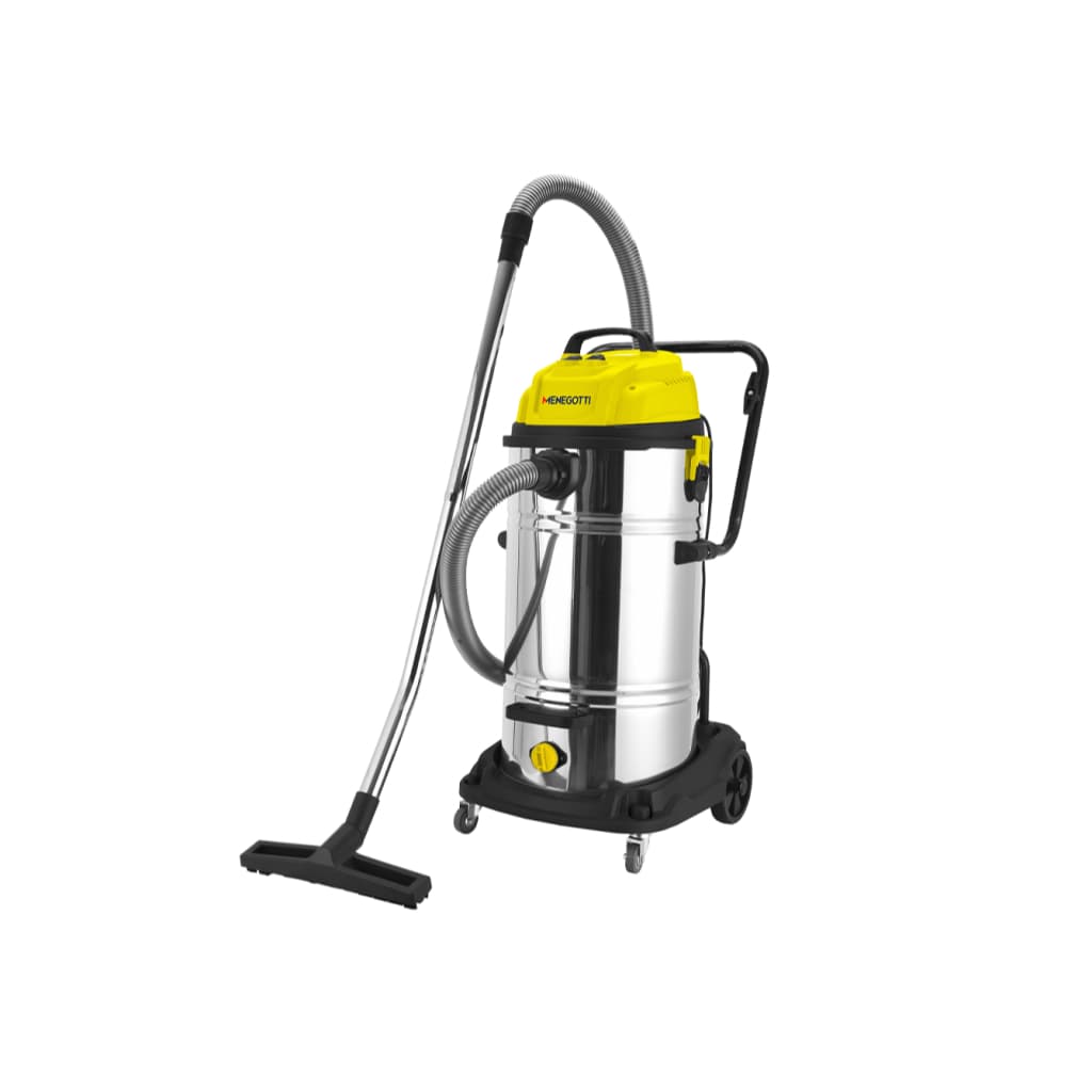 Aspirador industrial profissional MAP 70L Menegotti preto e cinza com detalhes amarelos