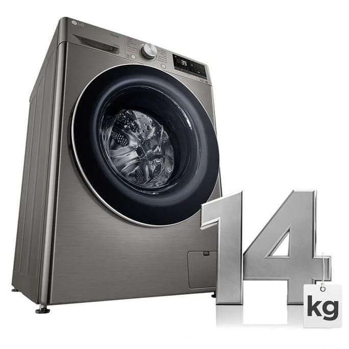 Lava e Seca Smart LG VC2 14kg Inox Look Com Inteligência Artificial AI DD CV9014PC2 110V