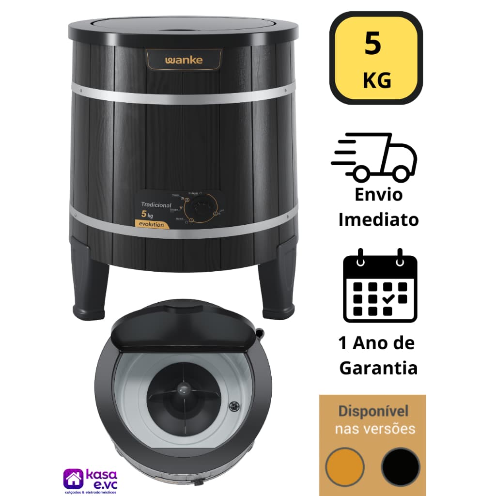 Máquina de lavar semiautomática Wanke 5 kg marrom escuro com envio imediato e garantia de 1 ano