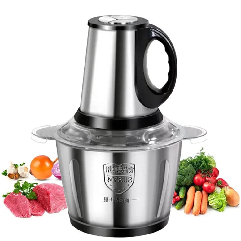 Moedor de carne elétrico 1800W aço inoxidável branco
