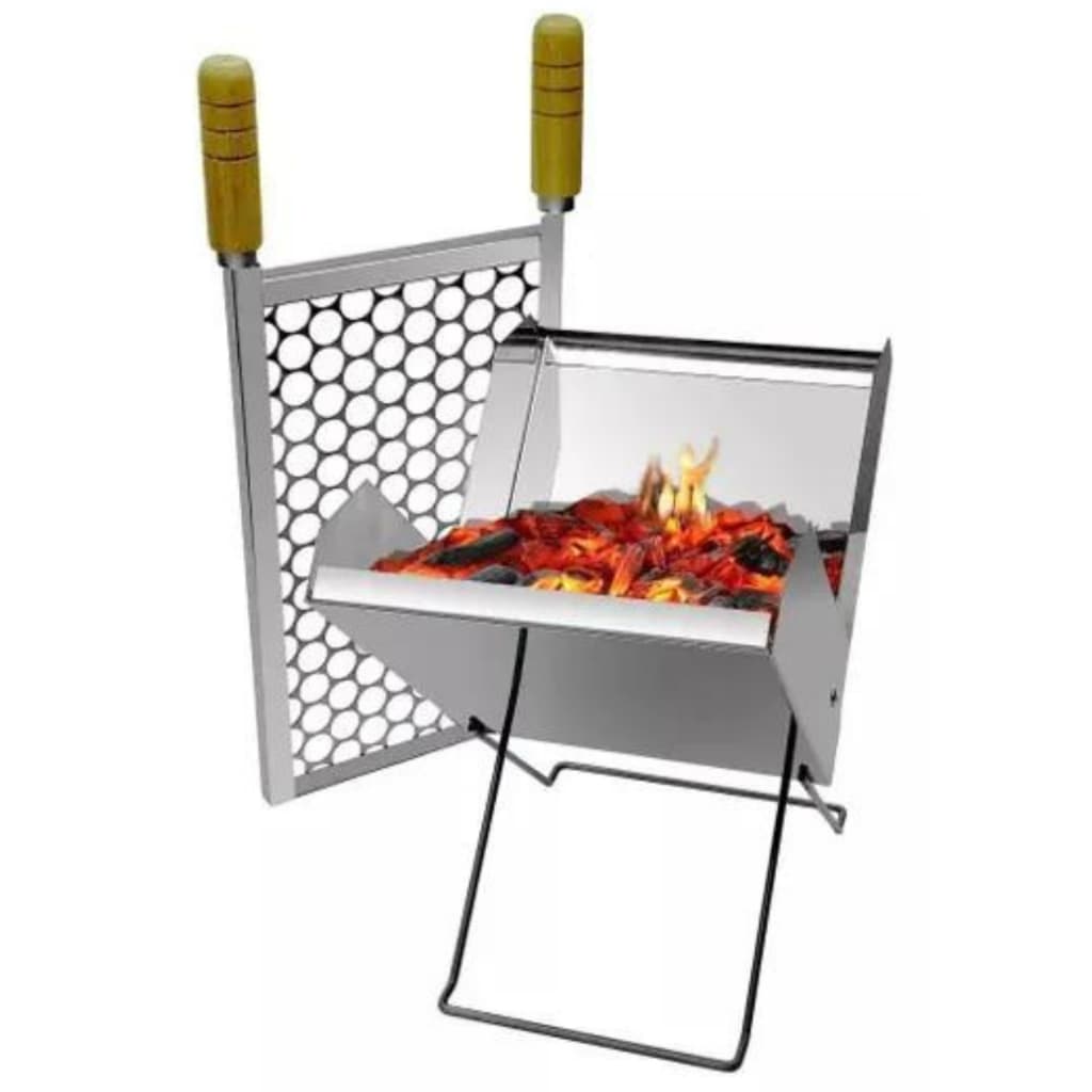 Churrasqueira Pequena Portátil Dobrável em Aço Inox para Churrasco Perfeito