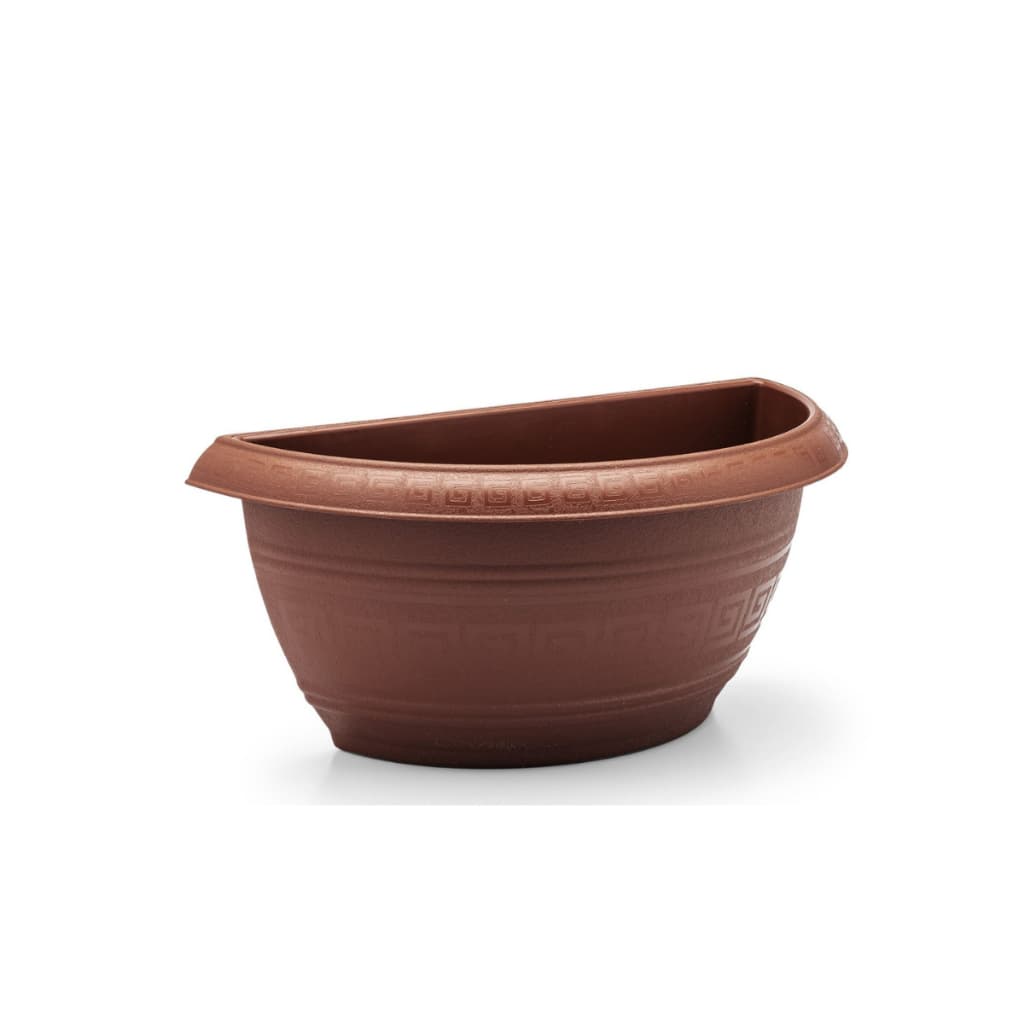 Vaso de parede para plantas em formato de meia lua, cor marrom, 5L, plástico reforçado