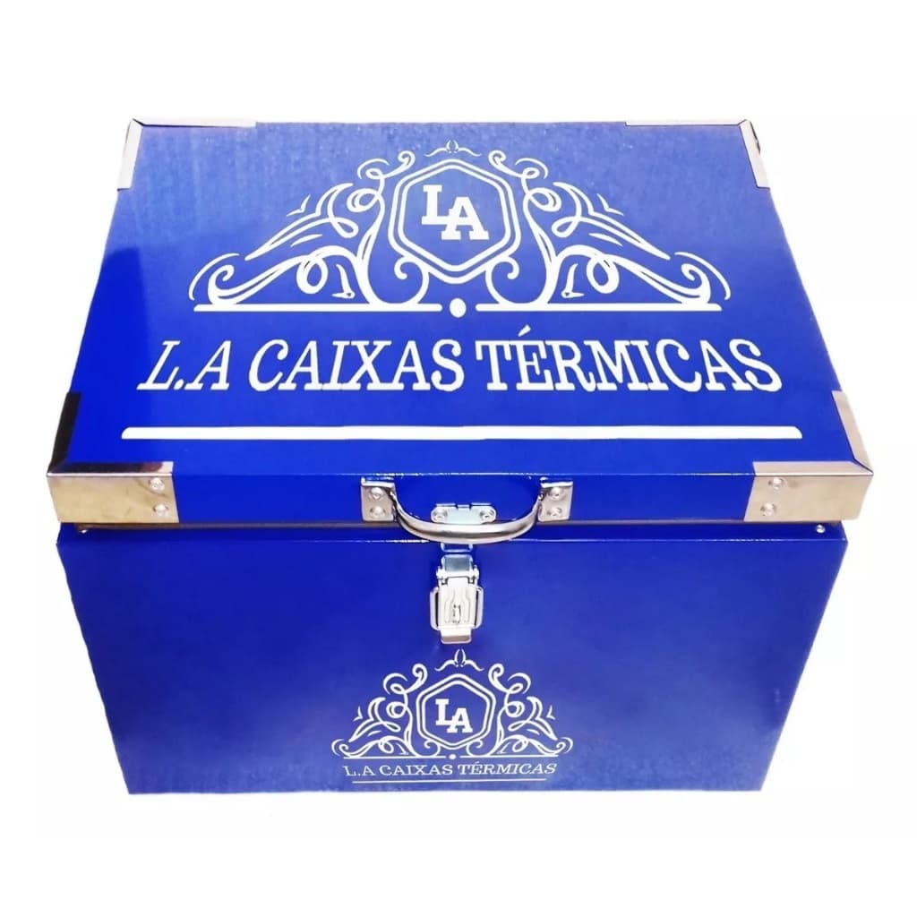 Caixa Térmica 25 Litros LA Aço Galvanizado Azul com Logo Branco
