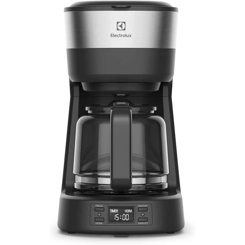 Cafeteira Elétrica Programável Electrolux Inox 1,2L ECM25 Preto com Display Digital