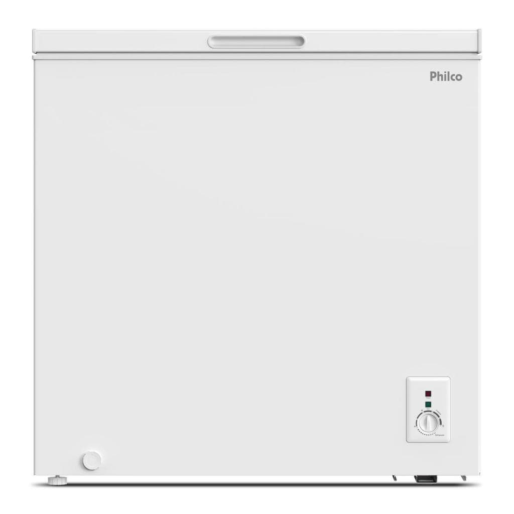 Freezer horizontal Philco PFH205B 199 litros branco, uma porta, painel de controle frontal
