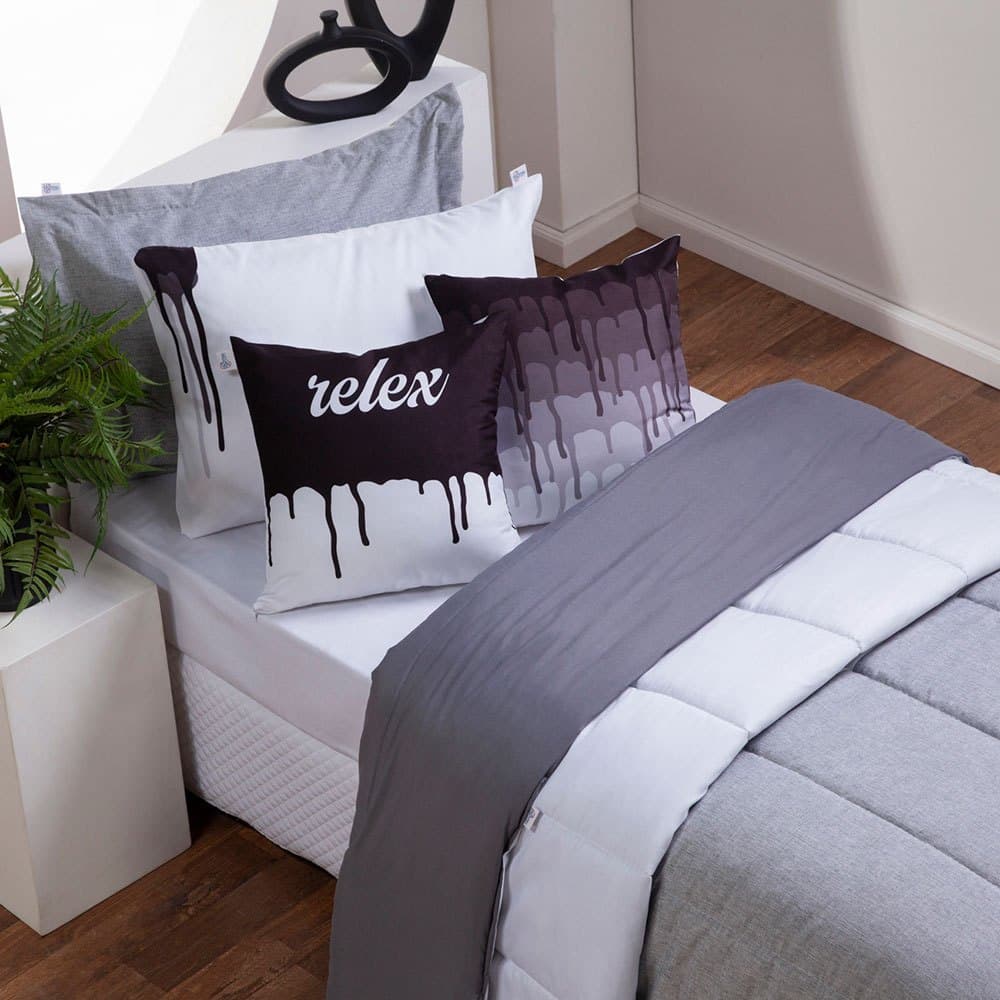 Kit Edredom Linho Solteiro Completo com Travesseiros Decorativos
