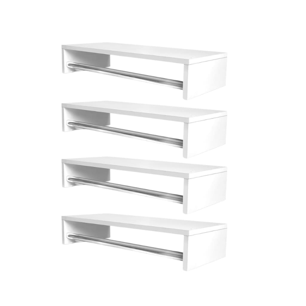 Kit 4 Cabideiro De Parede Arara  De Roupas Com Prateleira Closet Organização