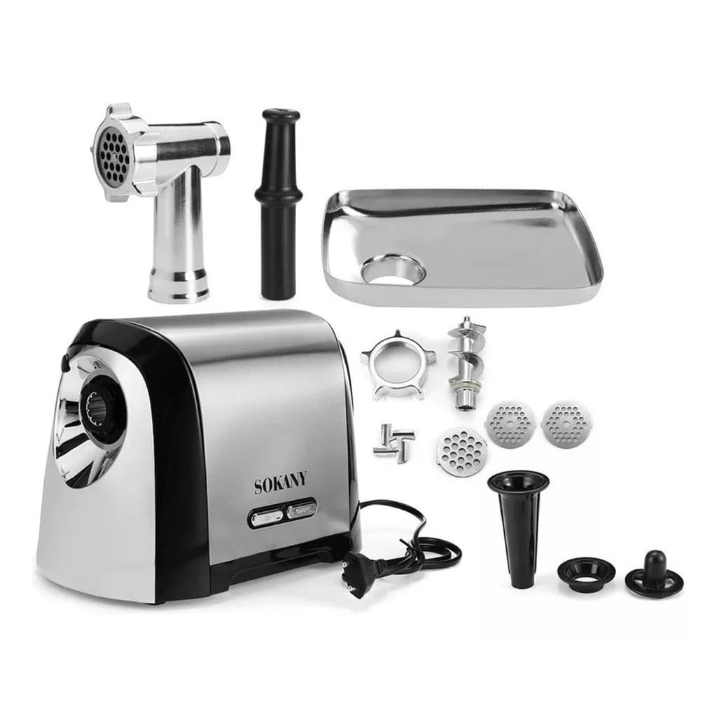 Moedor de Carne Elétrico de aço inoxidável 1500W 110V com acessórios da Sokani