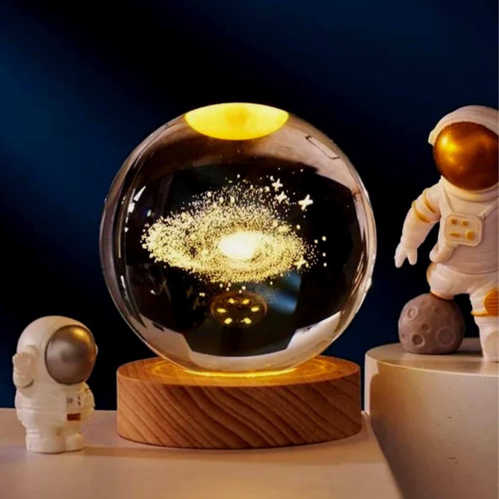 Luminária Decorativa  de Mesa Globo LED , Lua , Via Láctea , Sistema Solar , Bola De Cristal Mesa