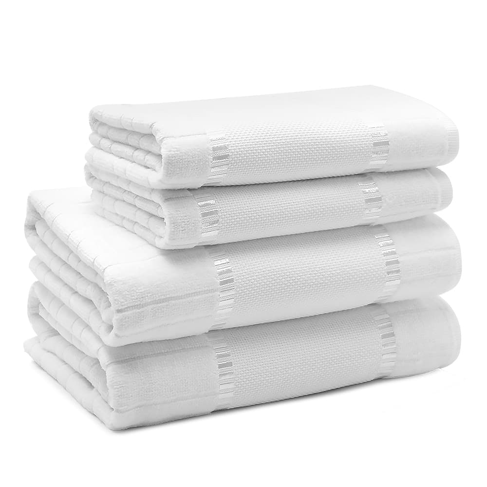 Jogo de toalhas de banho e rosto Dohler Velour Bella para bordar, branco, quatro peças