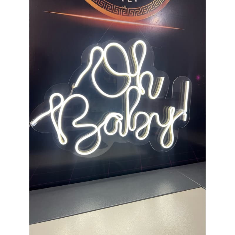 Oh Baby Painel Neon Led Festas Acrílico, letreiro de led neon de 3mm branco quente ou frio de acrílico