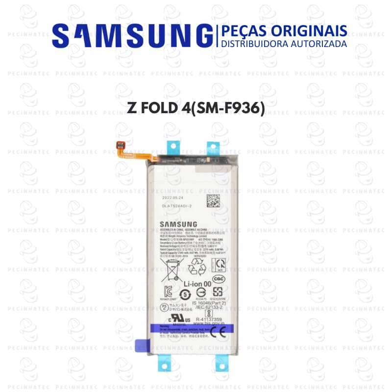 Bateria original SAMSUNG para Galaxy Z FOLD 4, modelo GH82-29702A, com 4370mAh.