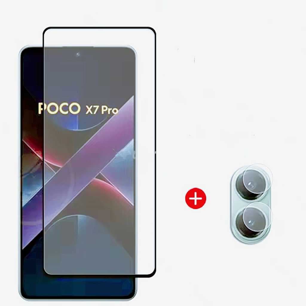 Película de vidro 3D para smartphone POCO X7 Pro com botões de volume