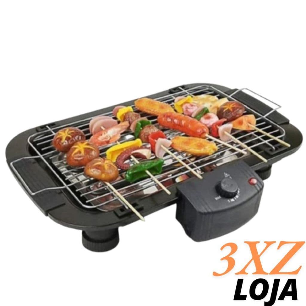 Churrasqueira Elétrica Interior Exterior Sem fumaça Grelhador Portátil Cozinha 110v - 3XZ LOJA