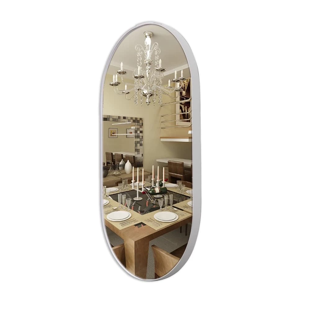 Espelho oval com moldura 92cm x 42cm para sala ou banheiro