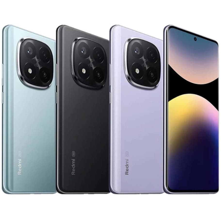 Smartphone Xiaomi Redmi Note 14 Pro+ Plus em ciano, preto, rosa e branco