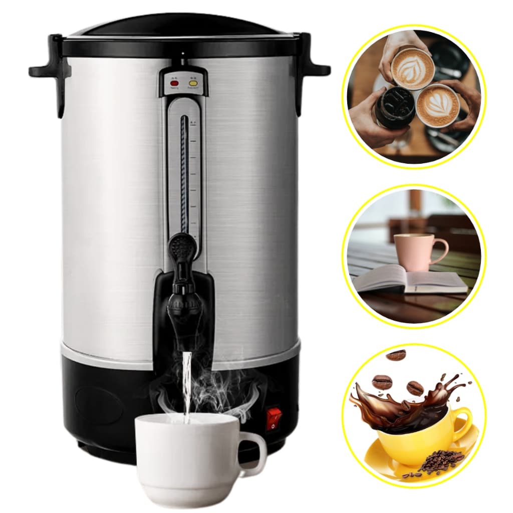Cafeteira Elétrica Automática 6 Litros com copo sendo enchido