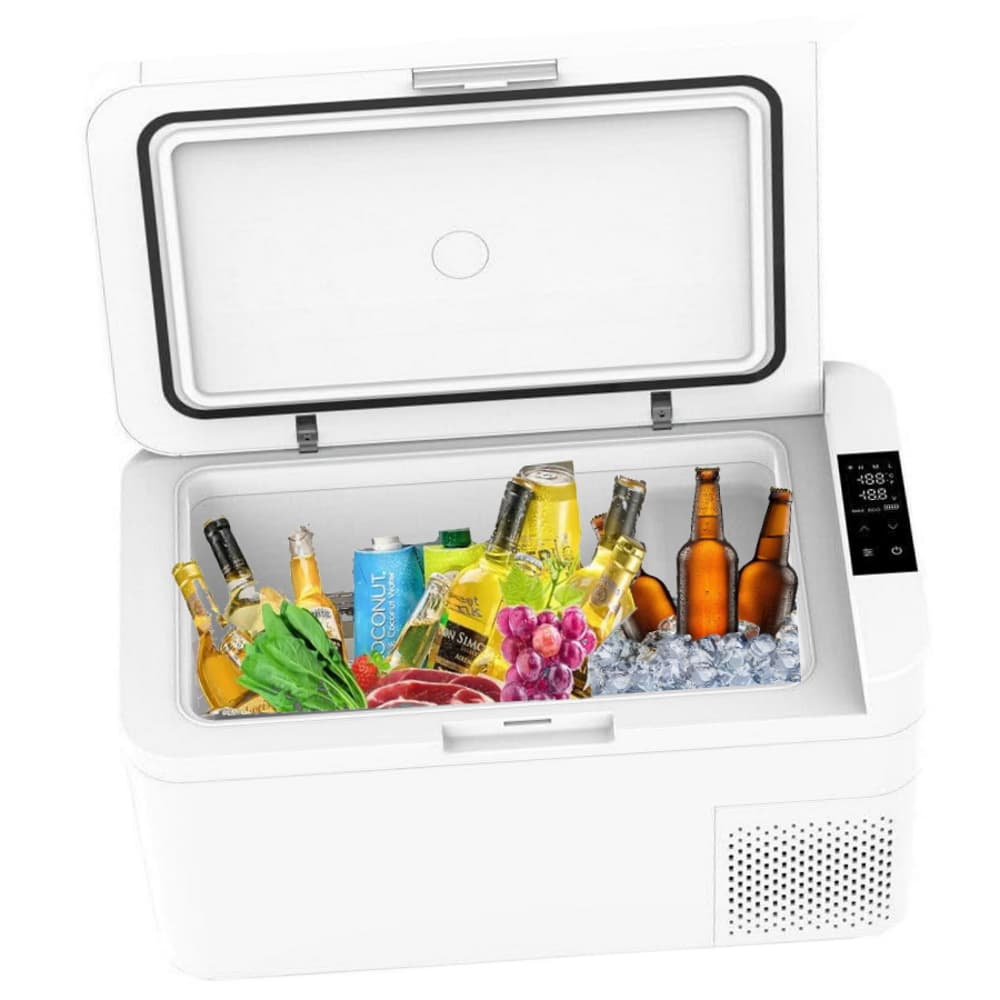 Mini Geladeira e Freezer Portatil para Caminhão Carro Van MotorHome EOS EFC20 Quadrivolt Display Digital Até -20 Graus